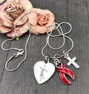 Red Ribbon Faith Necklace - Rock Your Cause Jewelry