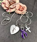 Purple Ribbon Faith Necklace - Rock Your Cause Jewelry