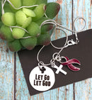 Burgundy Ribbon Necklace - Let Go Let God - Rock Your Cause Jewelry