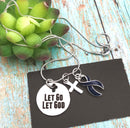 Dark Navy Blue Ribbon Necklace –  Let Go, Let God - Rock Your Cause Jewelry