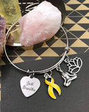 Yellow Ribbon Bracelet - Just Breathe / Meditation Gift - Rock Your Cause Jewelry
