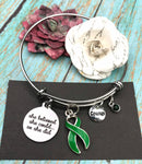 Green Ribbon Charm Bracelet - She Believed She Could, So She Did - Rock Your Cause Jewelry