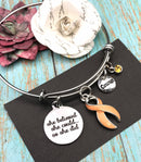 Peach Ribbon Charm Bracelet - She Believed She Could so She Did - Rock Your Cause Jewelry