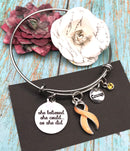 Peach Ribbon Charm Bracelet - She Believed She Could so She Did - Rock Your Cause Jewelry