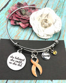 Peach Ribbon Charm Bracelet - She Believed She Could so She Did - Rock Your Cause Jewelry