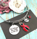 Red Ribbon Bracelet - She Believed She Could, So She Did - Rock Your Cause Jewelry