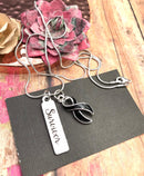 Black Ribbon Survivor Necklace - Rock Your Cause Jewelry