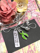 Lime Green Ribbon Necklace - This is Tough...But So Am I - Rock Your Cause Jewelry