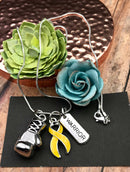 Yellow Ribbon Boxing Glove Necklace - Rock Your Cause Jewelry