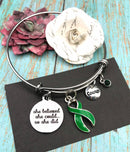 Green Ribbon Charm Bracelet - She Believed She Could, So She Did - Rock Your Cause Jewelry