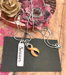 Peach Ribbon Survivor Tag Necklace - Rock Your Cause Jewelry