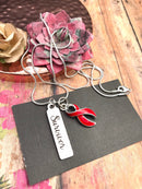 Red Ribbon Survivor Necklace - Rock Your Cause Jewelry