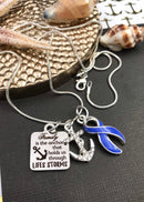 Periwinkle Ribbon Necklace – Family is the Anchor That Holds Us Through Life's Storms - Rock Your Cause Jewelry