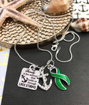 Green Ribbon Necklace - Family is the Anchor That Holds Through Life's Storms - Rock Your Cause Jewelry