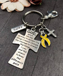 Pick Your Ribbon Keychain - Serenity Prayer Cross Key chain / God Grant Me - Rock Your Cause Jewelry