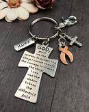 Pick Your Ribbon Keychain - Serenity Prayer Cross Key chain / God Grant Me - Rock Your Cause Jewelry