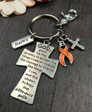 Orange Ribbon Keychain - Serenity Prayer / God Grant Me - Rock Your Cause Jewelry