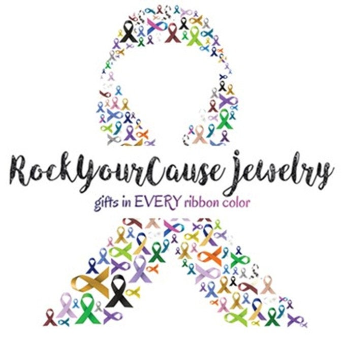 Blue & Purple Ribbon - Refuse to Sink / Encouragement Keychain - Rock Your Cause Jewelry