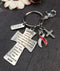 Red & White Ribbon Keychain - Serenity Prayer Cross Key Chain - God Grant Me - Rock Your Cause Jewelry