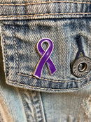 Purple Ribbon / Lapel, Hat, Lab Coat, Laynard Pin - Rock Your Cause Jewelry