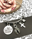 Pick Your Ribbon Bracelet - She is Strong / Proverbs - Rock Your Cause Jewelry