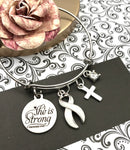 Pick Your Ribbon Bracelet - She is Strong / Proverbs - Rock Your Cause Jewelry