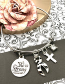 Pick Your Ribbon Bracelet - She is Strong / Proverbs - Rock Your Cause Jewelry