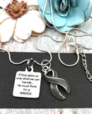Pick Your Ribbon Necklace - If God Gives Us Only What We Can Handle, He Must Think I'm A Badass Necklace - Rock Your Cause Jewelry