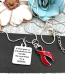 Pick Your Ribbon Necklace - If God Gives Us Only What We Can Handle, He Must Think I'm A Badass Necklace - Rock Your Cause Jewelry