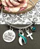 Pick Your Ribbon Bracelet - She is Strong / Proverbs - Rock Your Cause Jewelry