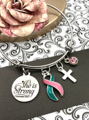 Pick Your Ribbon Bracelet - She is Strong / Proverbs - Rock Your Cause Jewelry