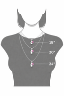 Periwinkle ribbon boxing glove and warrior necklace from Rock Your Cause Jewelry, featuring vibrant colors and detailed craftsmanship.