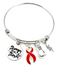 Red Ribbon Charm Bracelet - Stronger Than The Storm