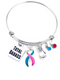 Pink & Teal (Previvor) Ribbon - Total Badass Charm Bracelet