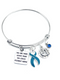 Teal Ribbon Charm Bracelet - You are More Loved Than You Could Possibly Know