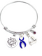 Violet Purple Ribbon Charm Bracelet - She Stood in the Storm / Adjusted Her Sails