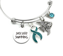 Teal Ribbon Jewelry - Just Keep Swimming Bracelet or Necklace