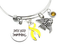 Yellow Ribbon Awareness Gift - Just Keep Swimming Charm Bracelet