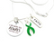 Green Ribbon Necklace - I Am With You Always - Matthew 28:20