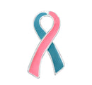 Pink and Teal Ribbon Pin / Previvor Lapel Pin - Rock Your Cause Jewelry