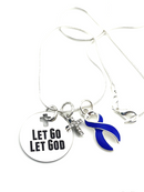 Periwinkle Ribbon Necklace - Let Go. Let God