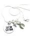 Gray (Grey) Ribbon Necklace - Let Go Let God