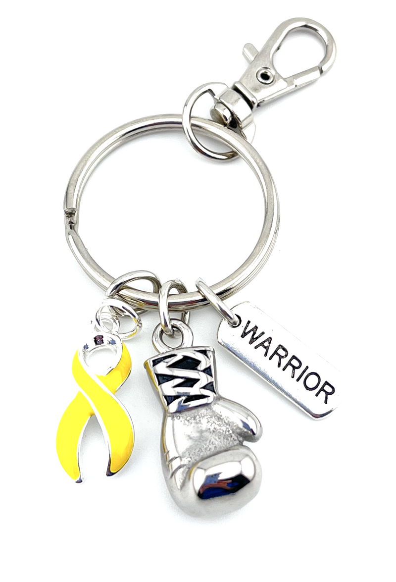 Yellow Ribbon Boxing Glove / Warrior Keychain