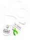 Lime Green Ribbon Necklace - I Am With You Always - Matthew 28:20