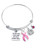 Pink Ribbon Charm Bracelet - You are More Loved Than You Could Possibly Know