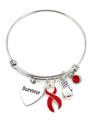 Red Ribbon Survivor Charm Bracelet