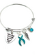 Teal Ribbon Sympathy Bracelet - Your Wings Were Ready, My Heart Was Not