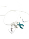 Teal Ribbon Faith / Encouragement Necklace