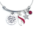 Red & White Ribbon Bracelet - Only in Darkness Can You See Stars