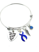 Periwinkle Ribbon Memorial Charm Bracelet - Your Wings Were Ready, My Heart was Not